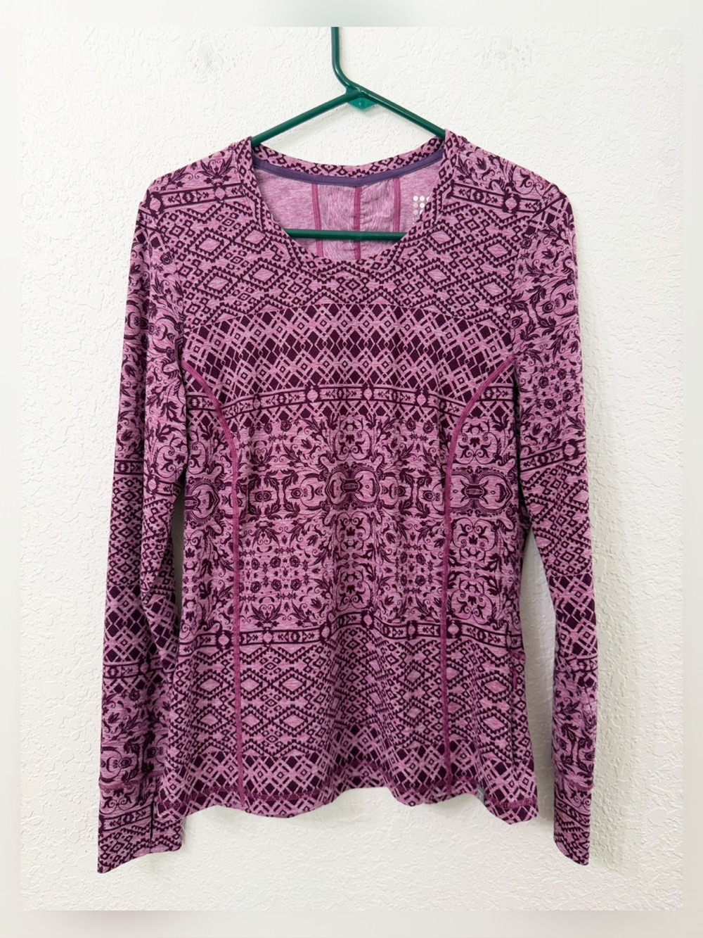 Title Nine - Women's Patterned Long-Sleeve Performance Short Top - Pink Magenta